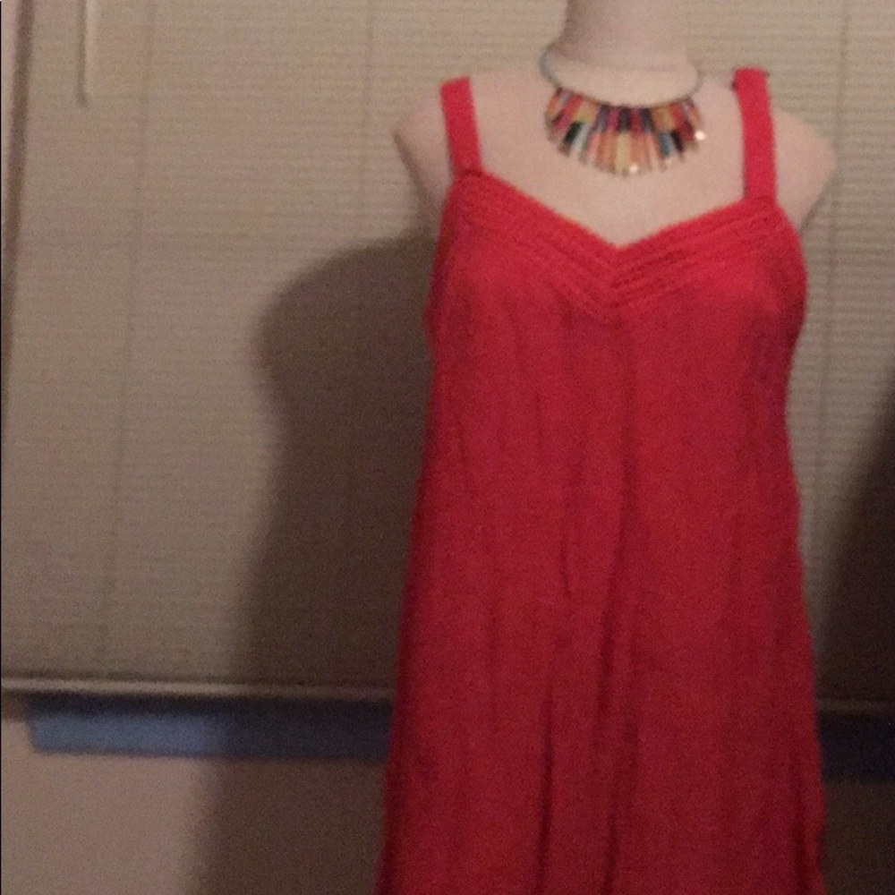 Coral summer linen tank